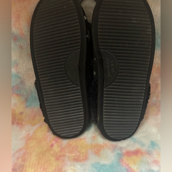 Black Starry Memory Foam Slippers - Picture 2 of 2